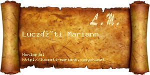 Luczáti Mariann névjegykártya